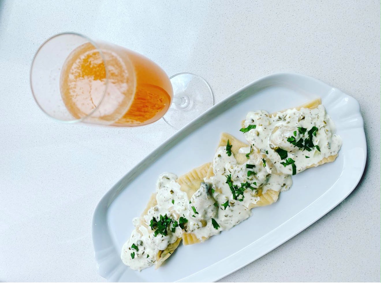 Ravioli en Salsa de Alcaparras