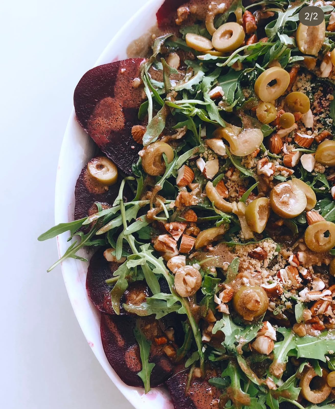 Ensalada de Remolacha, Rúcula y Aceitunas